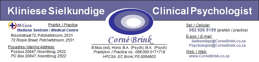 Corn� Brink - Kliniese Sielkunde Praktyk